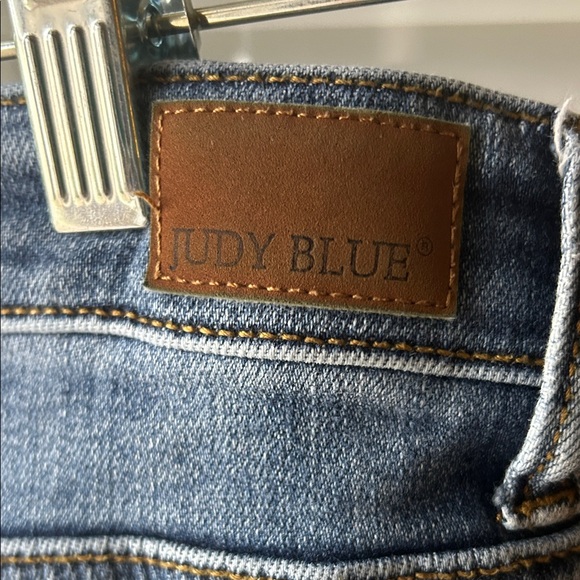 Judy Blue Women's Ripped Jean Shorts - Classic Blue - Picture 4 of 10